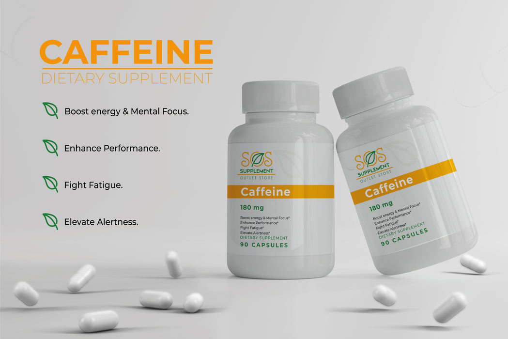 Caffeine Capsules (180 mg, 90 count)